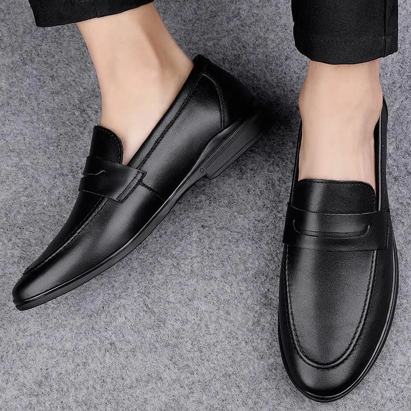 Лоферы кожаные Mens Loafers Shoe, Black SayfuR — фото 2