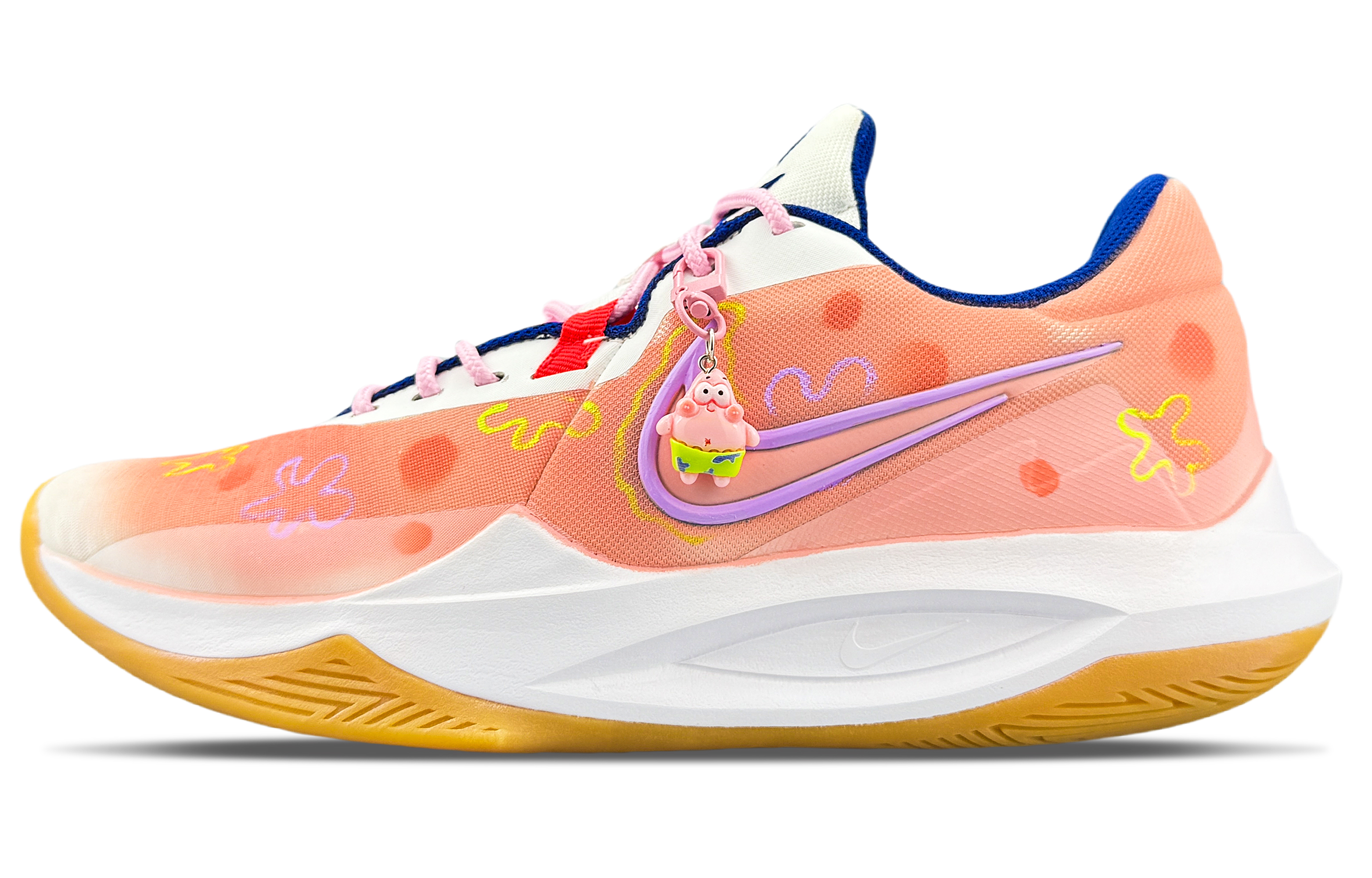 

Nike Баскетбольные кроссовки Precision 6 с низким верхом, устойчивые к истиранию, мужские, розово-желтые