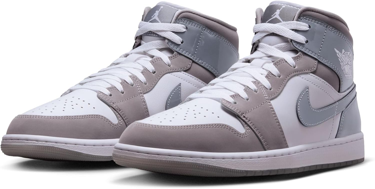 Мужские кроссовки Nike Air Jordan 1 Mid SE, белый/серый — фото 3
