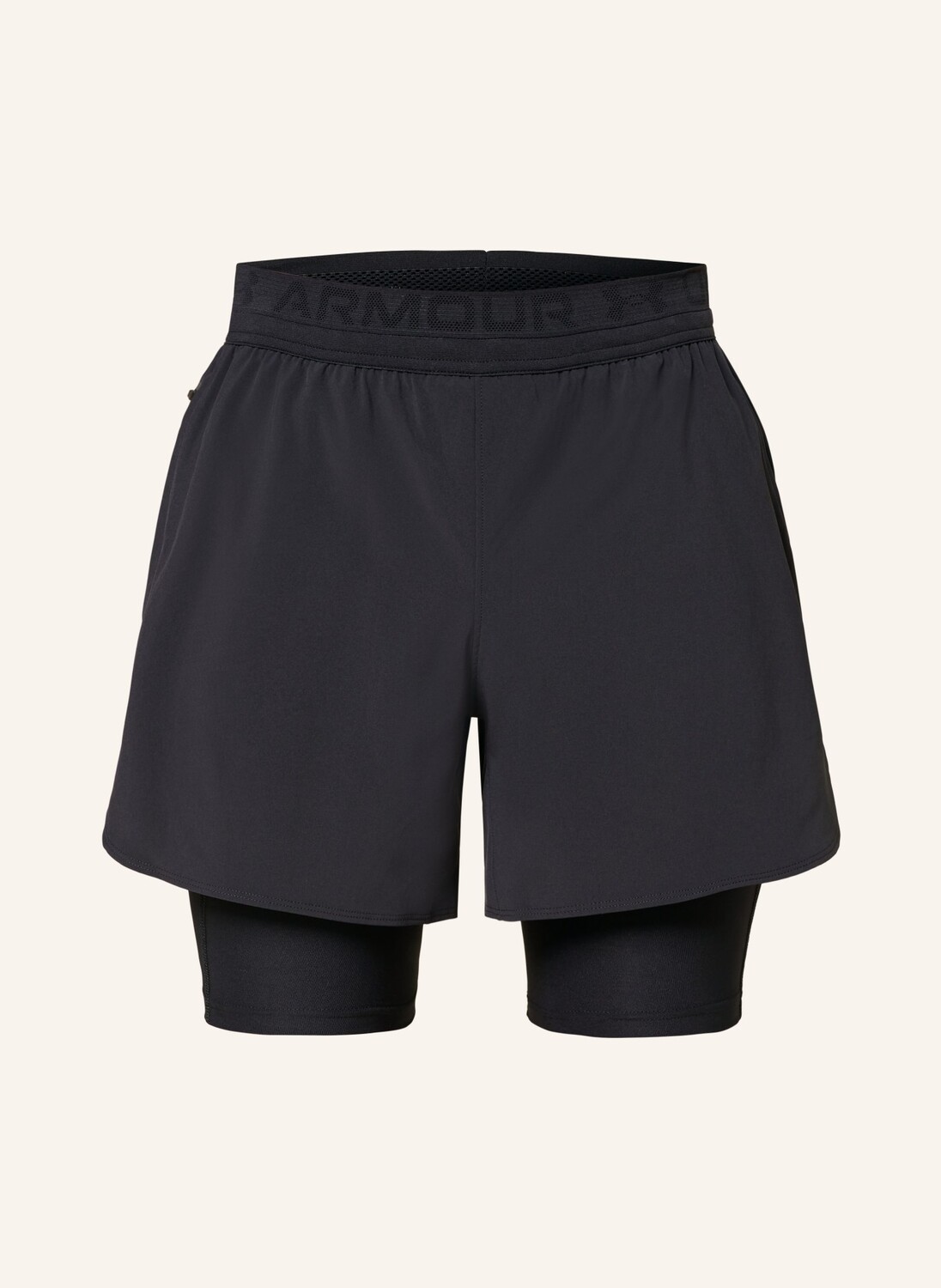 

Тренировочные шорты 2-в-1 peak woven UNDER ARMOUR, черный
