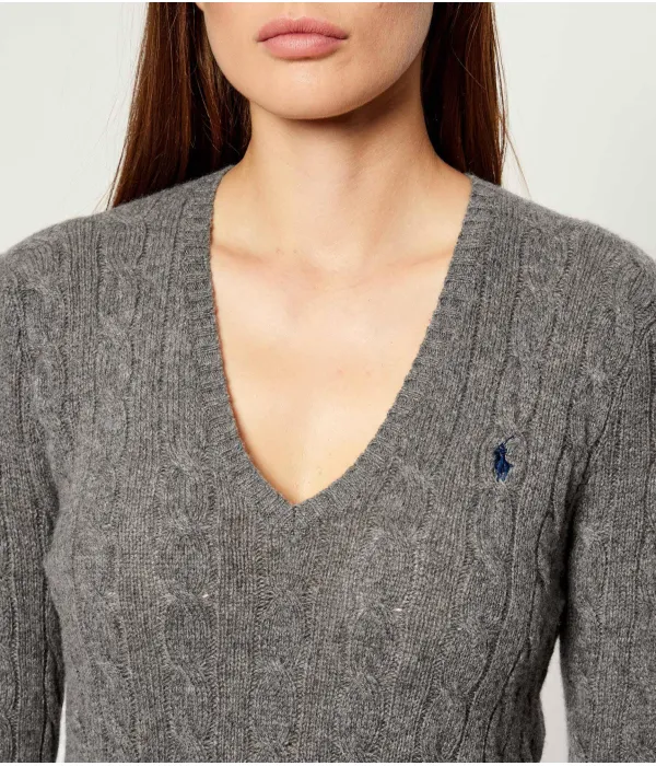 Шерстяной свитер Кимберли Slim fit Polo Ralph Lauren, серый — фото 4