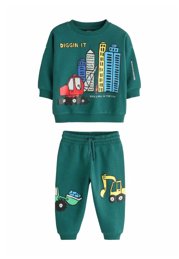 Спортивный костюм с круглым вырезом и стандартным кроем Next, Dark Green