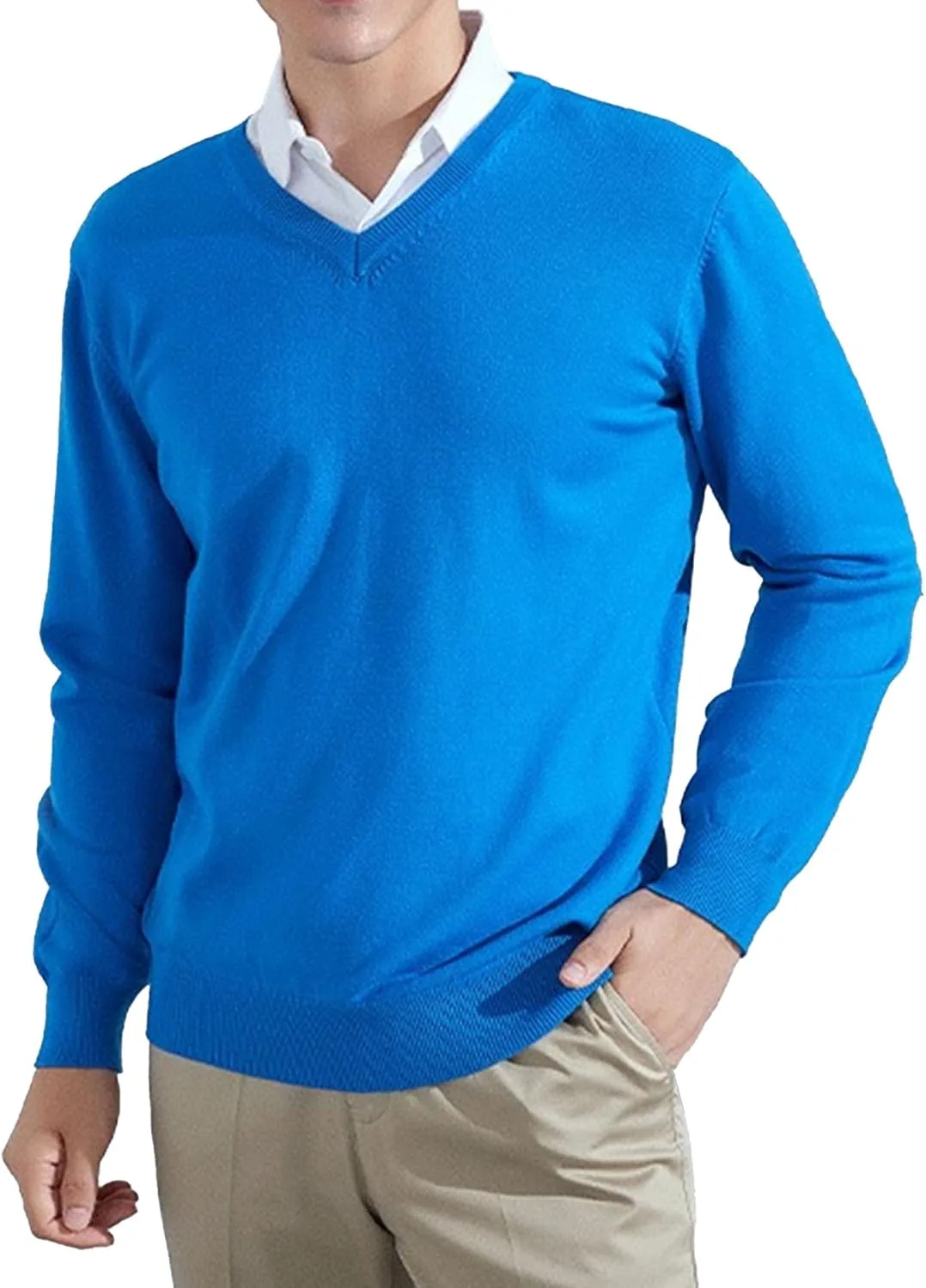 

Мужской свитер V-образным вырезом Slim Fit