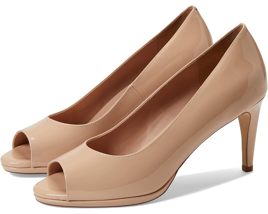 

Туфли Cole Haan Drado Peep-Toe Platform Pump 80 mm, цвет Brush Patent Leather