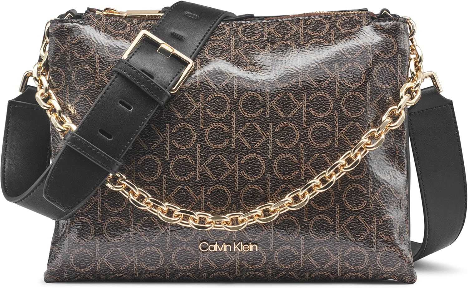 

Женская сумка-мессенджер Calvin Klein Rain Triple Compartment Chain Crossbody, Brown/Khaki/Black, Черный, Женская сумка-мессенджер Calvin Klein Rain Triple Compartment Chain Crossbody, Brown/Khaki/Black