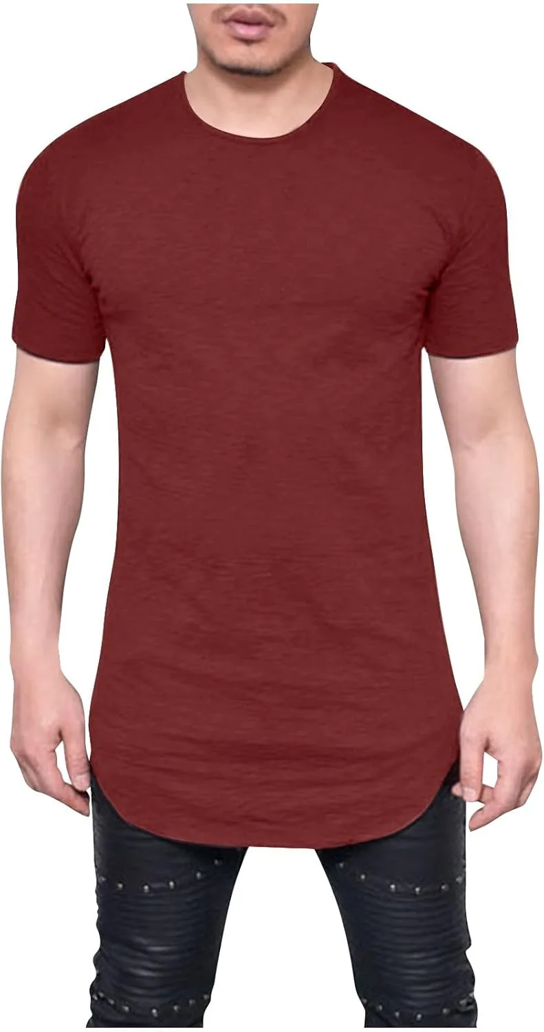 

Мужская футболка с закругленным подолом и удлиненной спинкой, Slim Fit, для тренировок