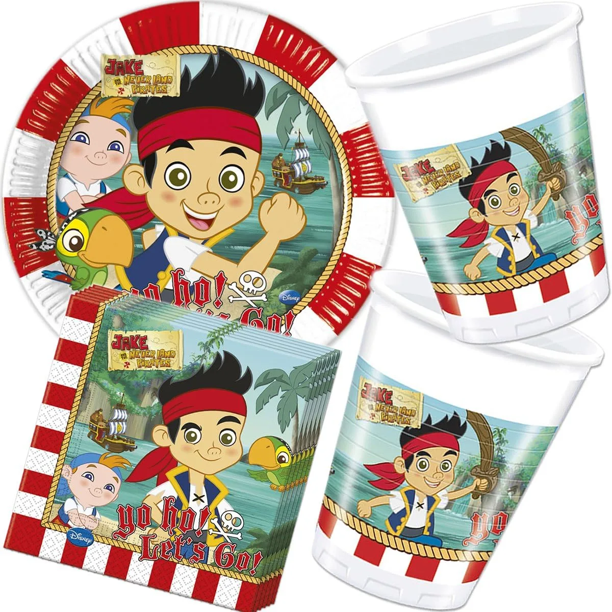 Набор из 6 чашек Jake and The Never Land Pirates для детского дня рождения "Disney Neverland Pirates Skully Izzy Cubby" Procos — фото 2