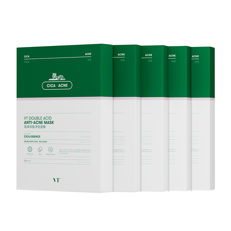 

Двойная кислотная маска для борьбы с акне борьба с акне, успокаивающая, увлажняющая, восстанавливающая и питающая VT