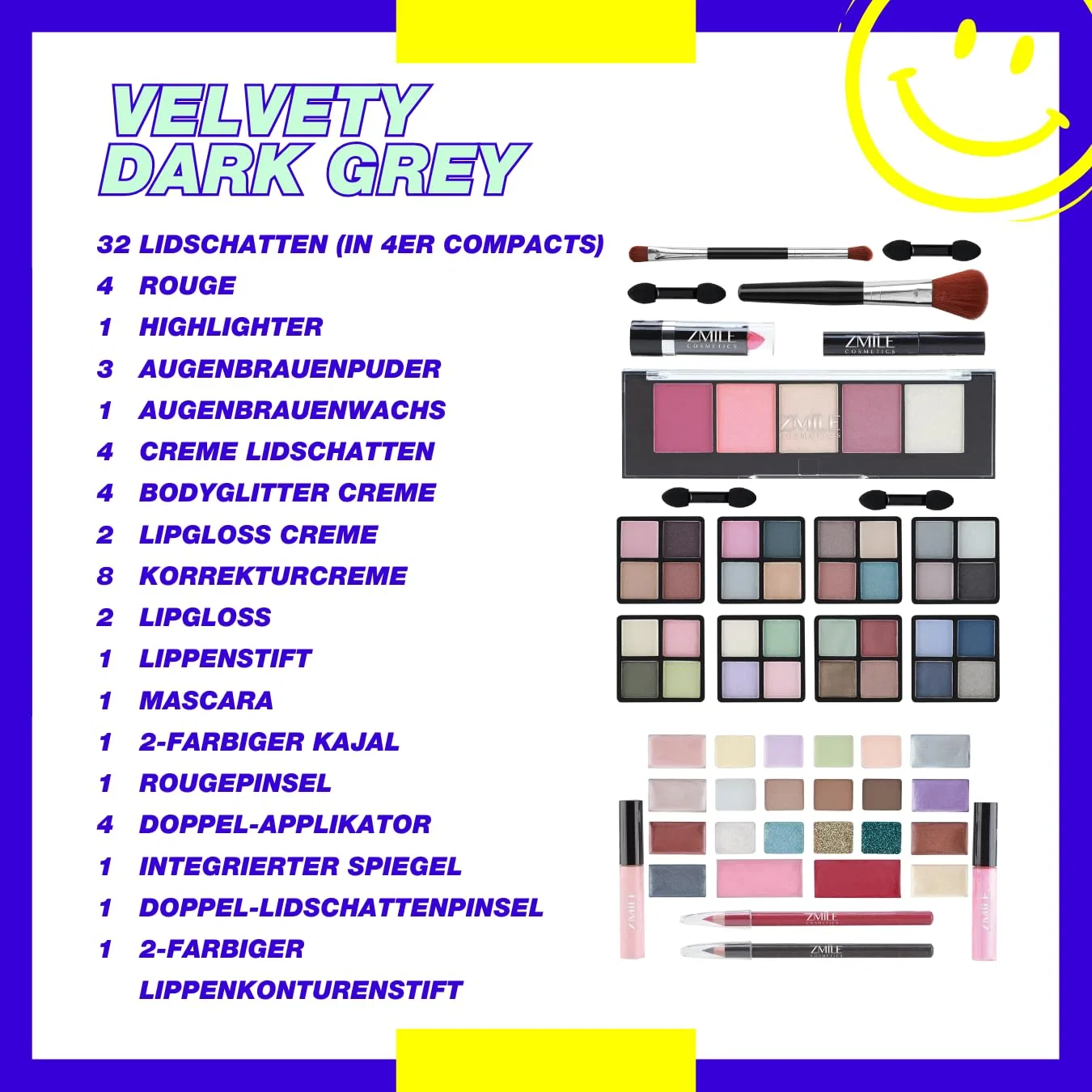Косметический кейс «Beauty Case Velvety» с набором для макияжа от ZMILE COSMETICS Zmile Cosmetics — фото 4