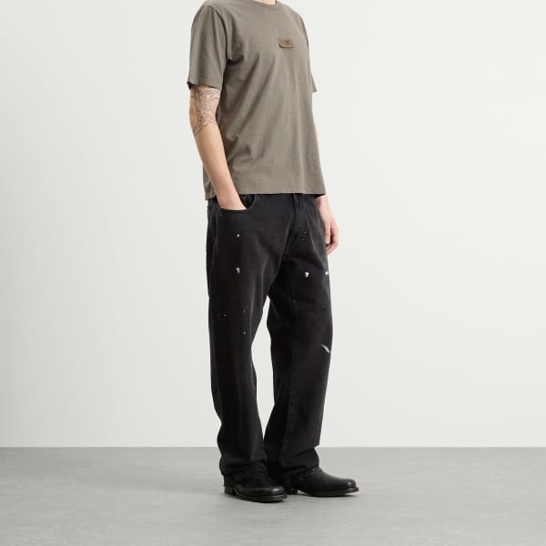 Свободные прямые джинсы на резинке Mm6 Maison Margiela, черный — фото 4