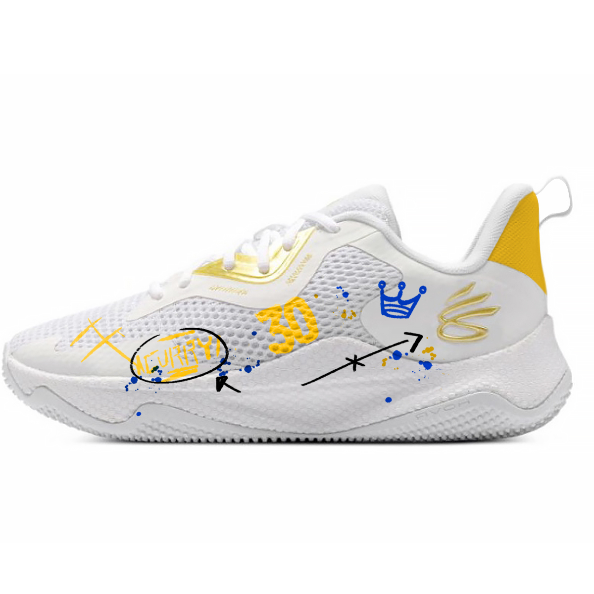 

Under Armour Кроссовки баскетбольные мужские Curry Splash 3 Slip Resistant Abrasion Resistant Low top White