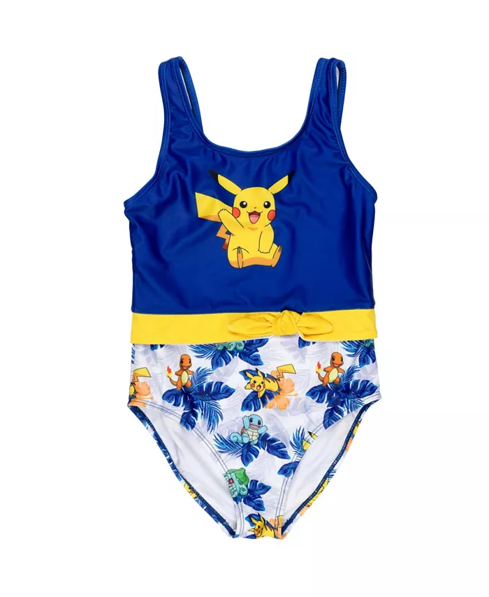 

Детский купальник Pikachu UPF 50+ цельнокроеный для девочек Pokemon, синий