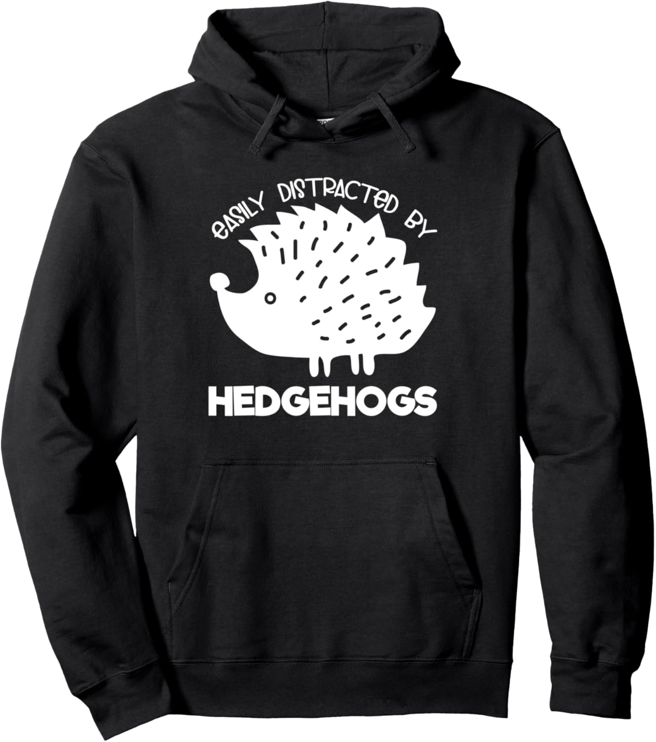 

Толстовка с надписью «Любитель ежей, которого легко отвлечь ежики» Hedgehog Lover Apparel, черный