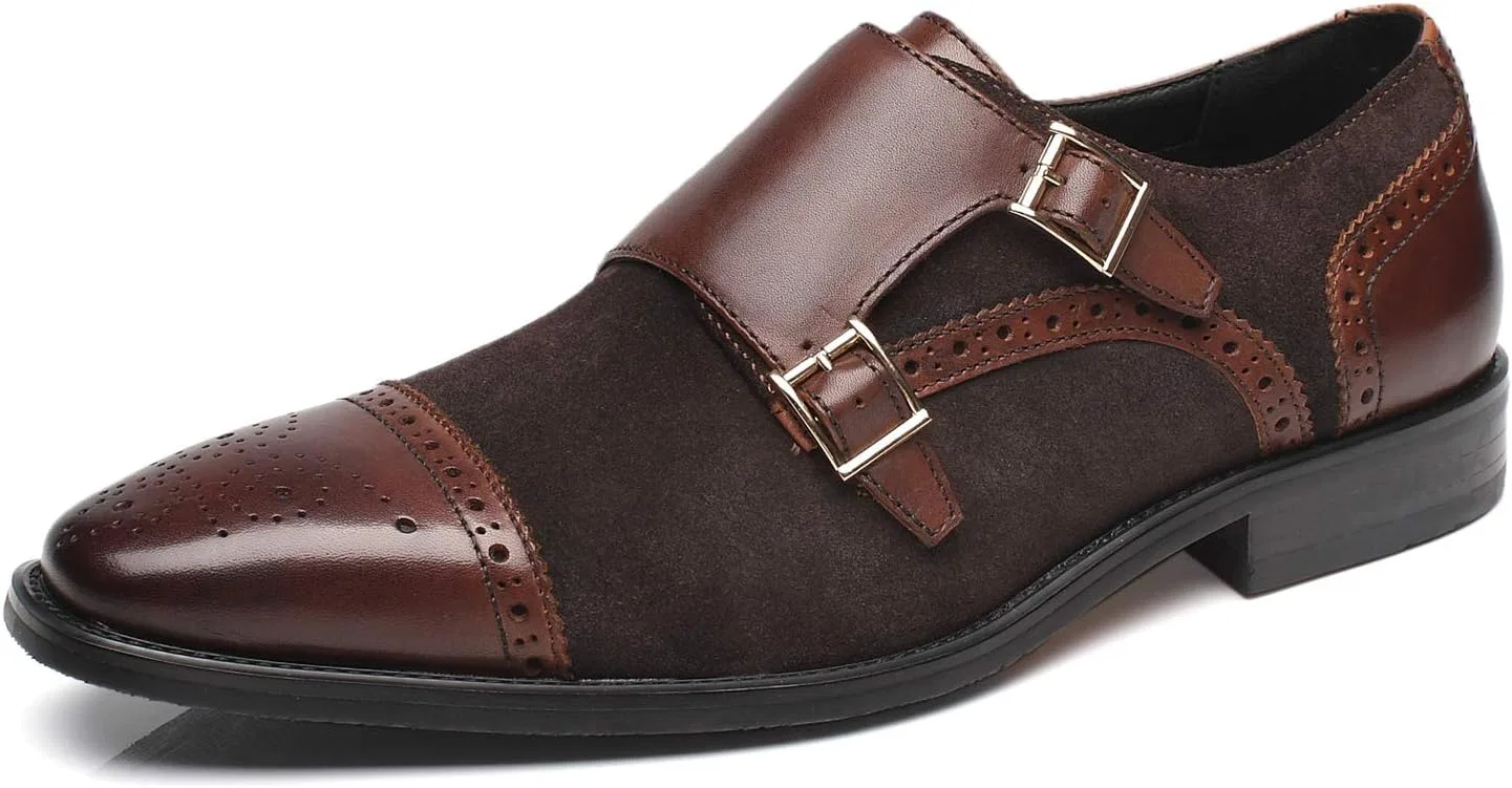 Мужские кожаные лоферы La Milano с двойной пряжкой, 3 Dark Brown