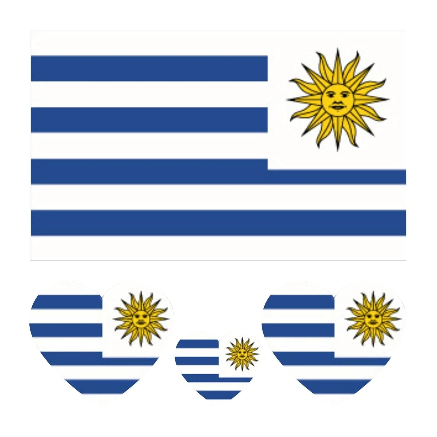 Временные татуировки с флагами стран, 40 штук (Уругвай) Pziutdema, Uruguay