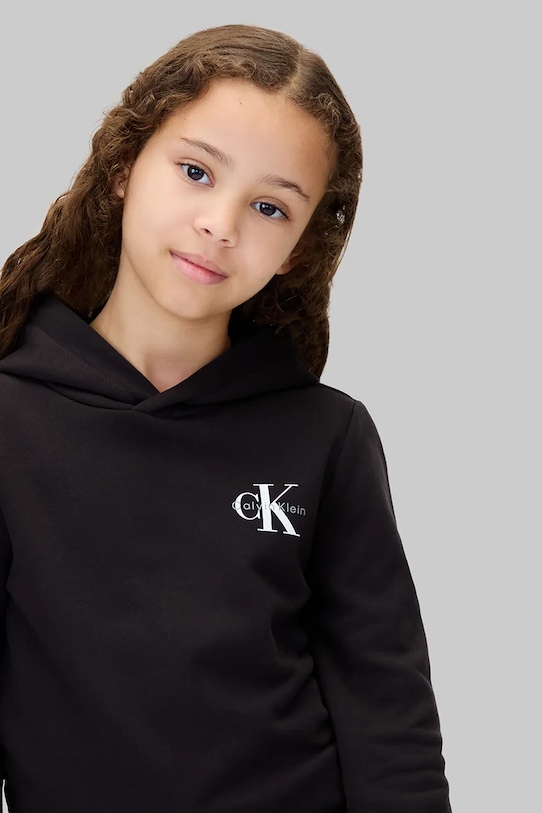 Детская хлопковая толстовка Calvin Klein Jeans, черный — фото 3