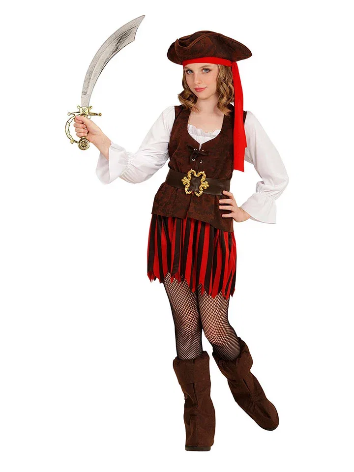 Костюм пиратки, Carnival Party, белый/черный/красный