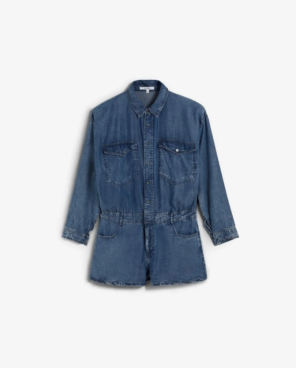 

Женский короткий комбинезон с длинными рукавами Scalpers, индиго