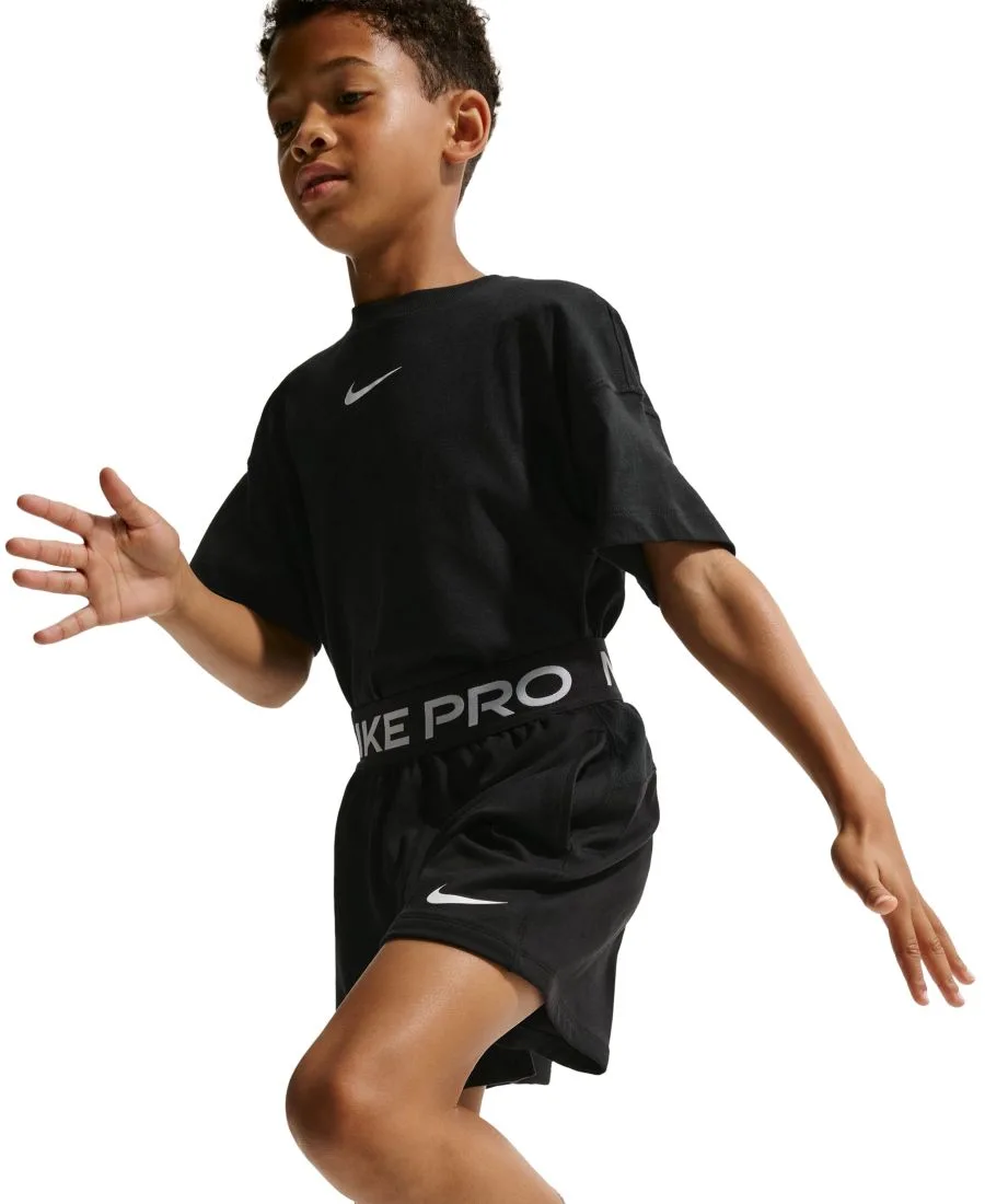Детские флисовые шорты Pro Dri-FIT для мальчиков 8-20 лет Nike, черный/белый — фото 2