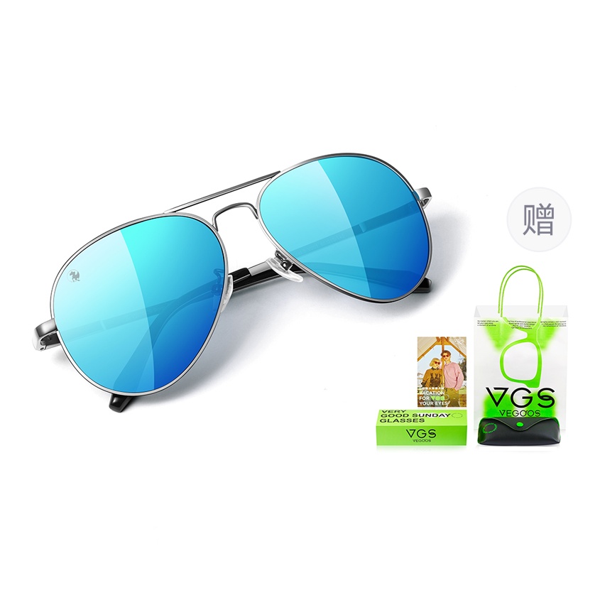 

VEGOOS Солнцезащитные очки авиатор из нержавеющей стали мужские Aviator, Blue