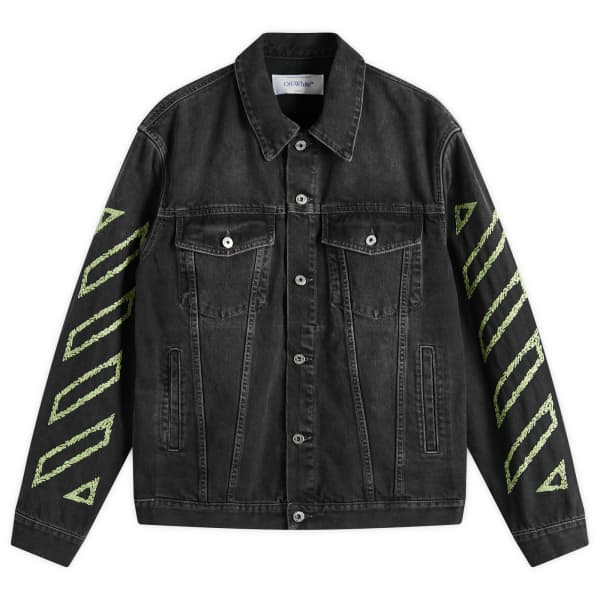 

Джинсовая куртка с диагональным контуром Off-White, черный