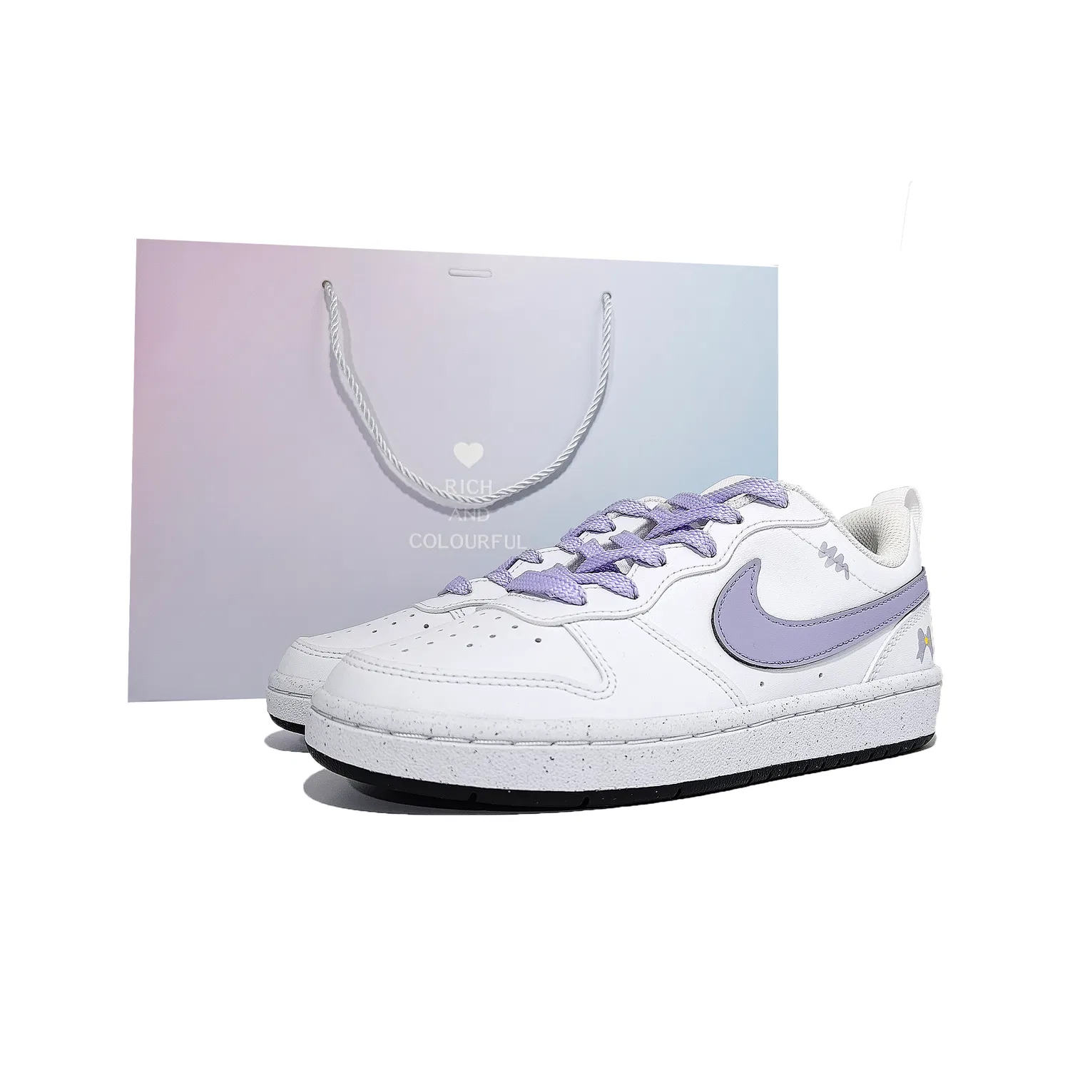 Детские кеды Nike Court Borough Low White Purple