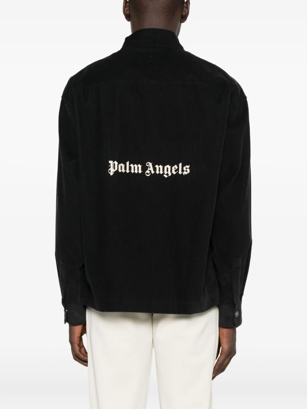 Вельветовая рубашка на пуговицах Palm Angels, серый — фото 4