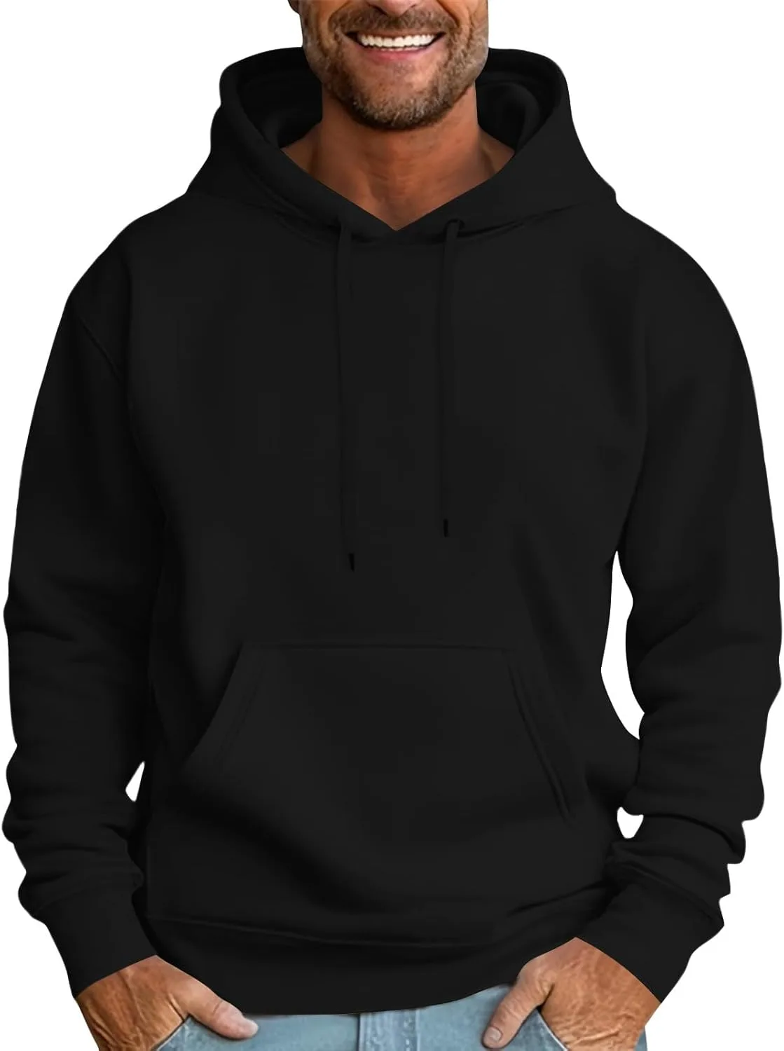 

Мужская повседневная худи с капюшоном и карманом