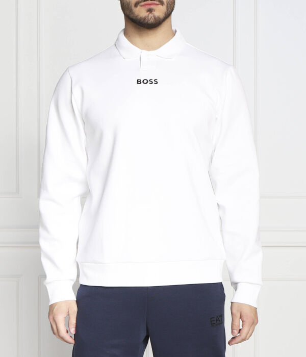 

Поло мужское Boss Green с длинным рукавом, белый