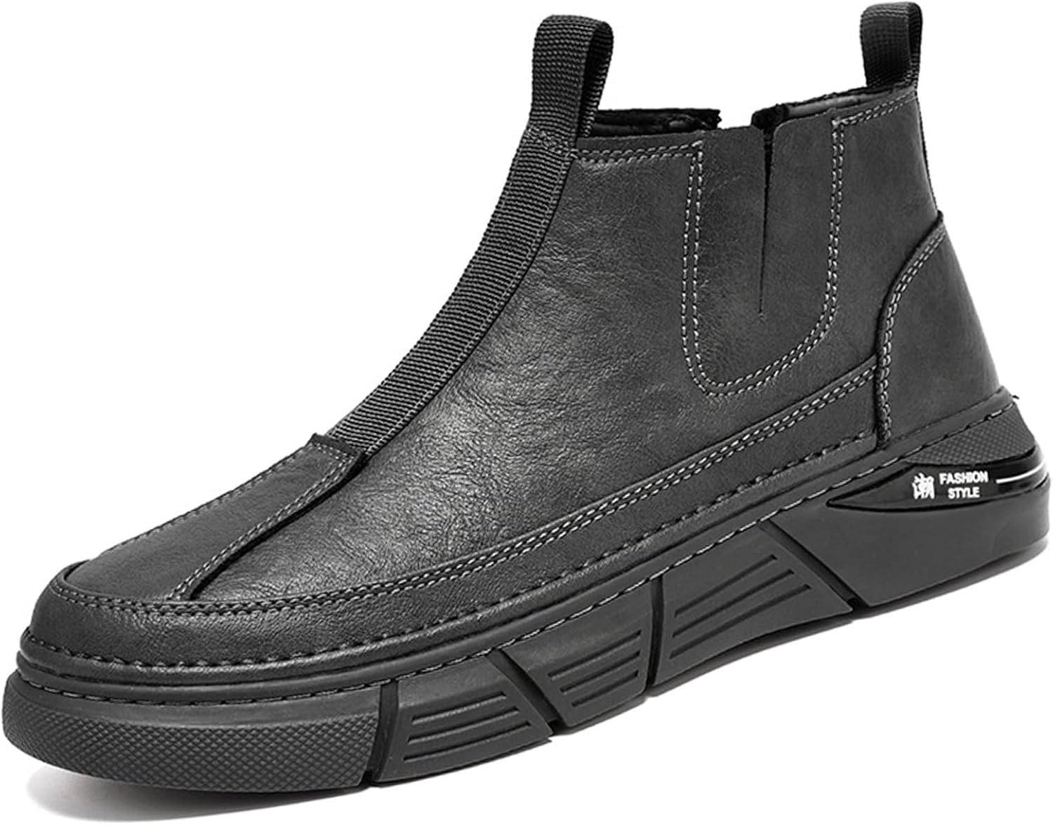 

Мужские итальянские высокие кожаные ботинки Челси, повседневные, ручной работы, без шнурков, с амортизирующей стелькой, деловые, для улицы, с мягкой подошвой, противоскользящие, низкие ботинки Чукка Devileyeze, серый