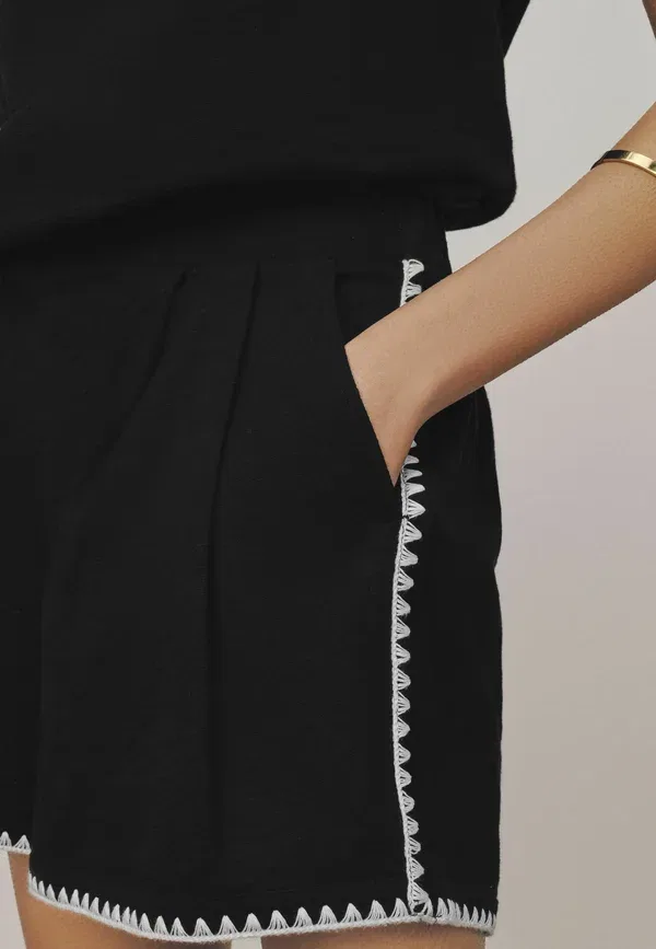 Шорты Next Regular fit whipstitch jersey, черный — фото 3
