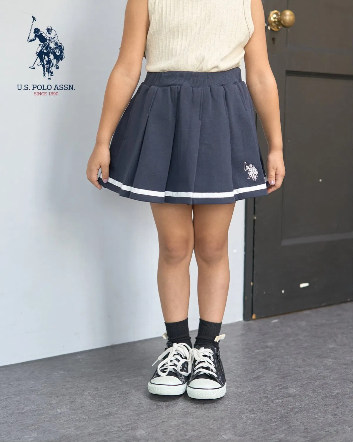Детская юбка Lycee mine U.S.POLO ASSN. с плиссировкой и инспанами