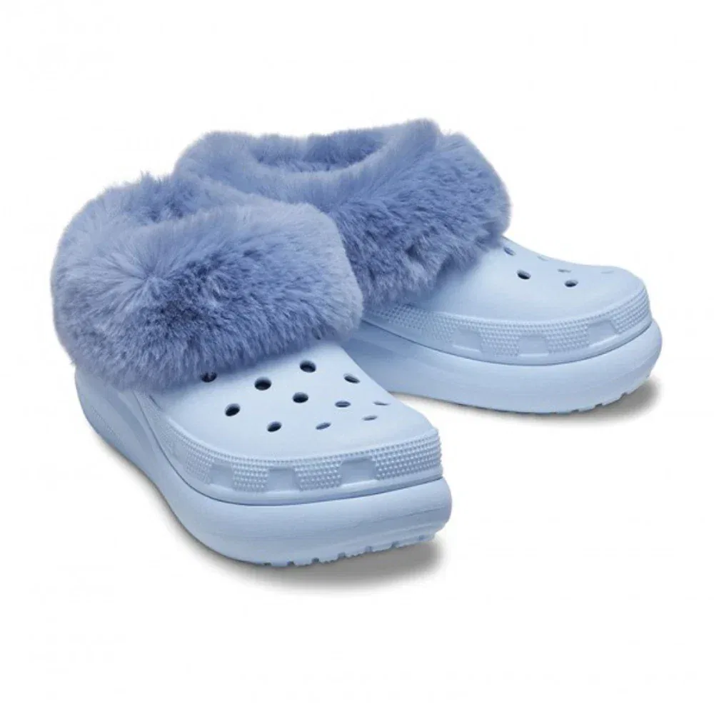 Сабо Crocs Furever Crush 208446-4NS, синие, на подкладке из искусственной овчины, JAX1234