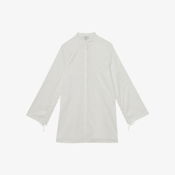 

Мини-платье Reiss с длинными рукавами из стрейч-хлопка, белый