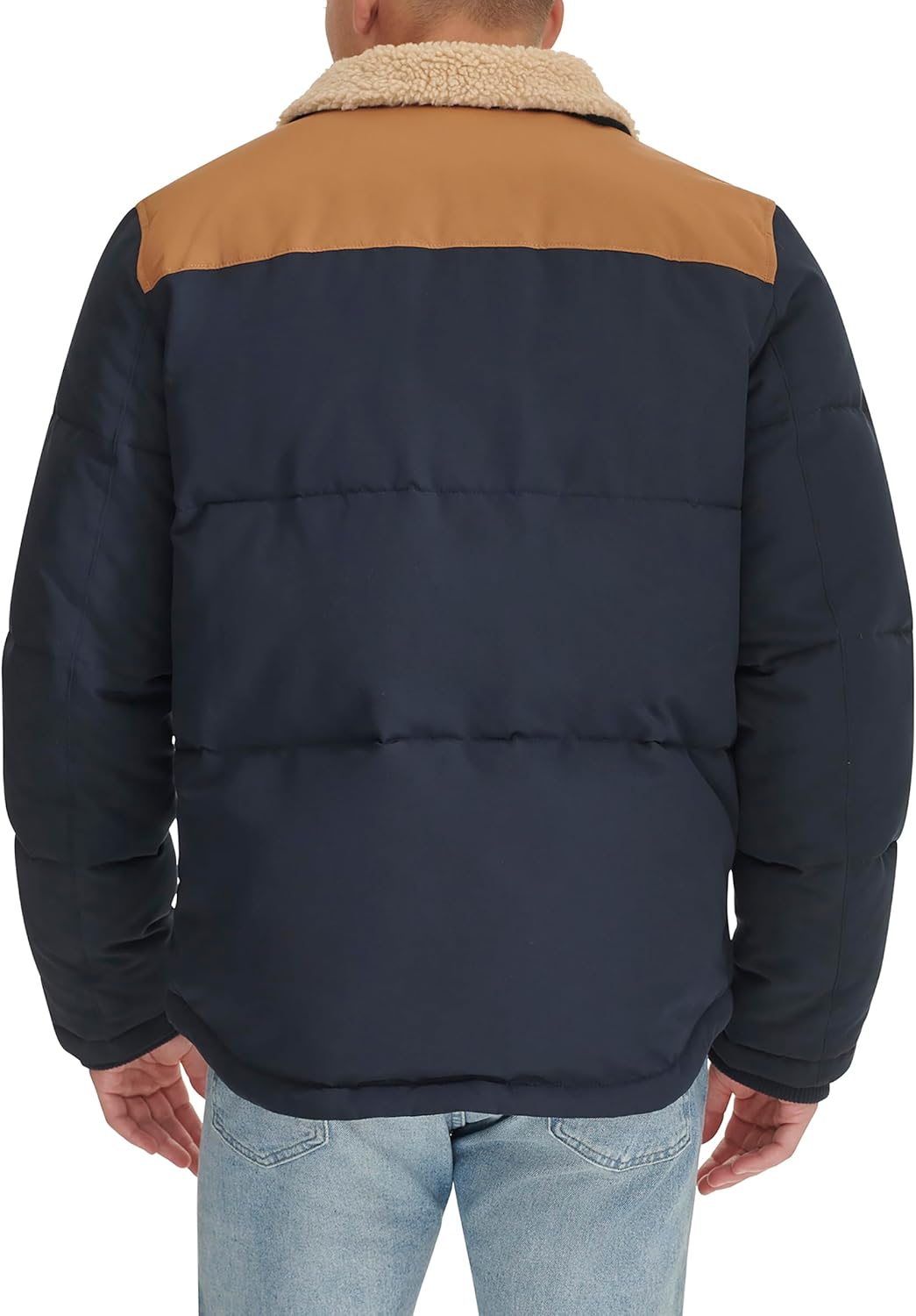 Мужская стеганая куртка Levi's Woodsman с воротником Sherpa (стандартные размеры, а также размеры для больших и высоких), Navy/Worker Brown — фото 3