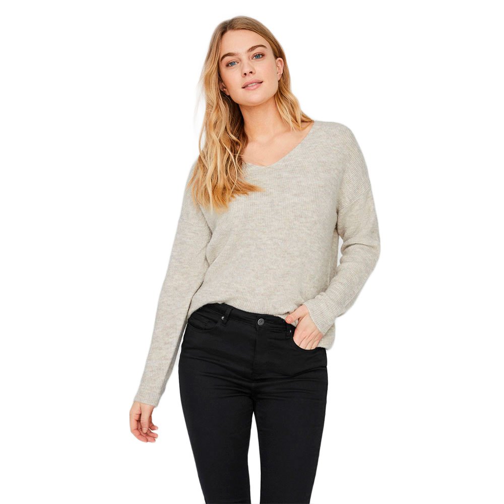 

Свитер Vero Moda Crew Lefile V-Neck, бежевый