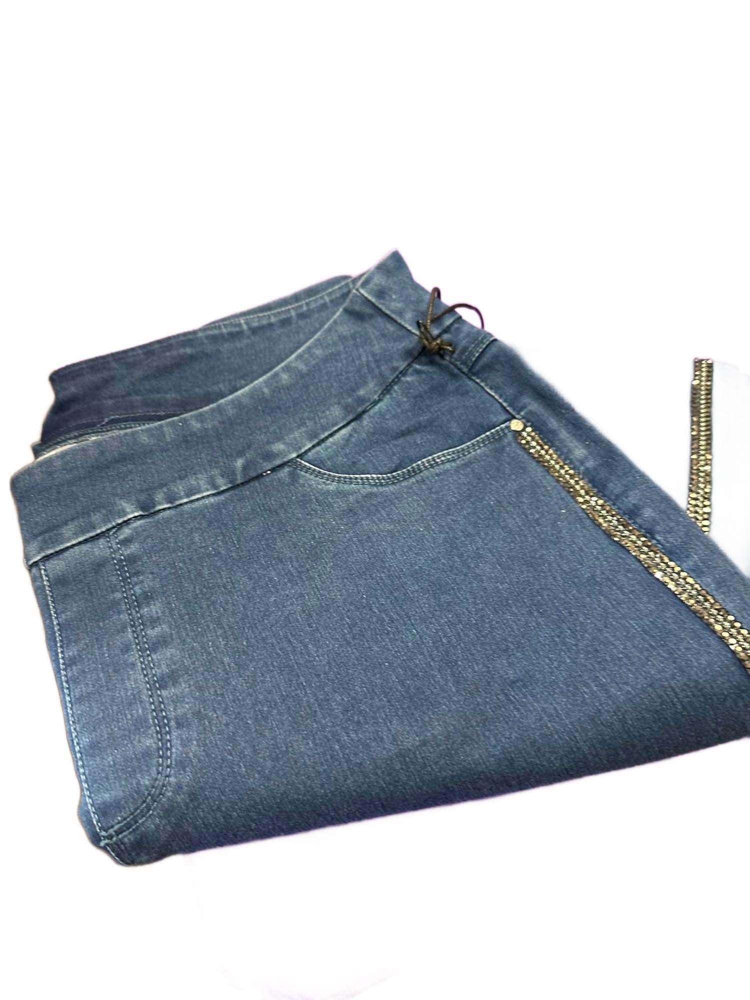 

Женские блестящие брюки с заклепками синего цвета Lulu-B, синий