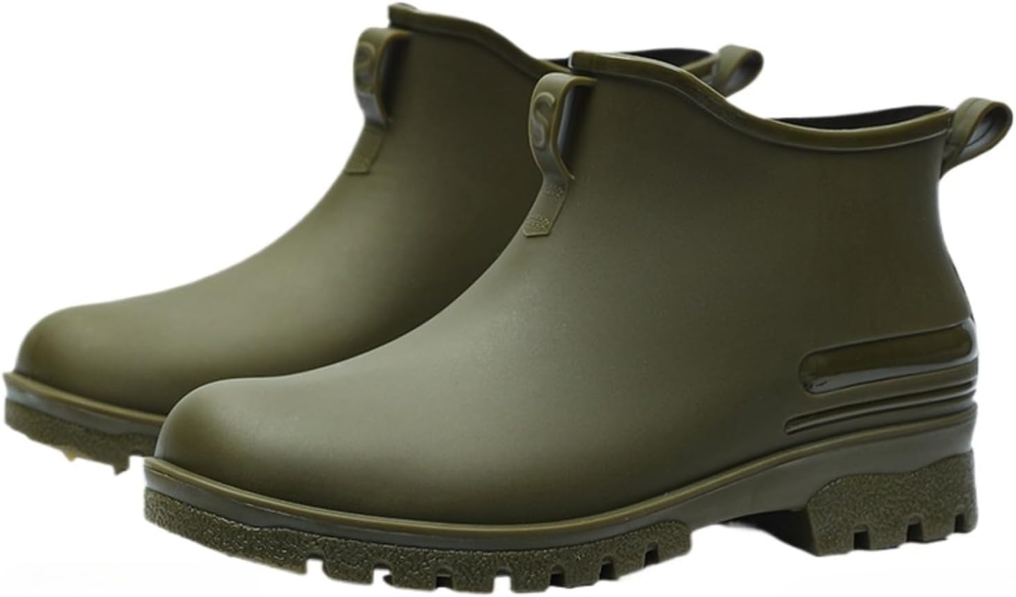 

Непромокаемые резиновые ботинки Azttoztto унисекс с противоскользящей подошвой для мужчин и женщин, низкие водонепроницаемые кухонные сапоги с толстой подошвой, комфорт на все сезоны (обычные и с флисовой подкладкой), зеленый