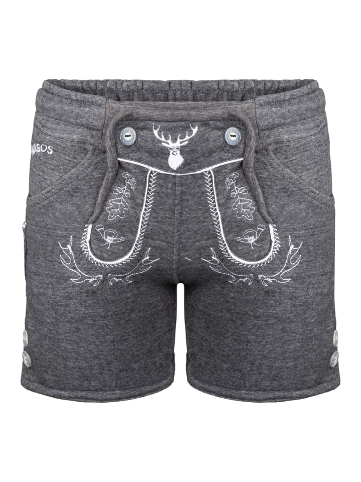 

PAULGOS Детские спортивные штаны в традиционном кожаном стиле, шорты-бермуды JOK-KK2, темно-серый цвет