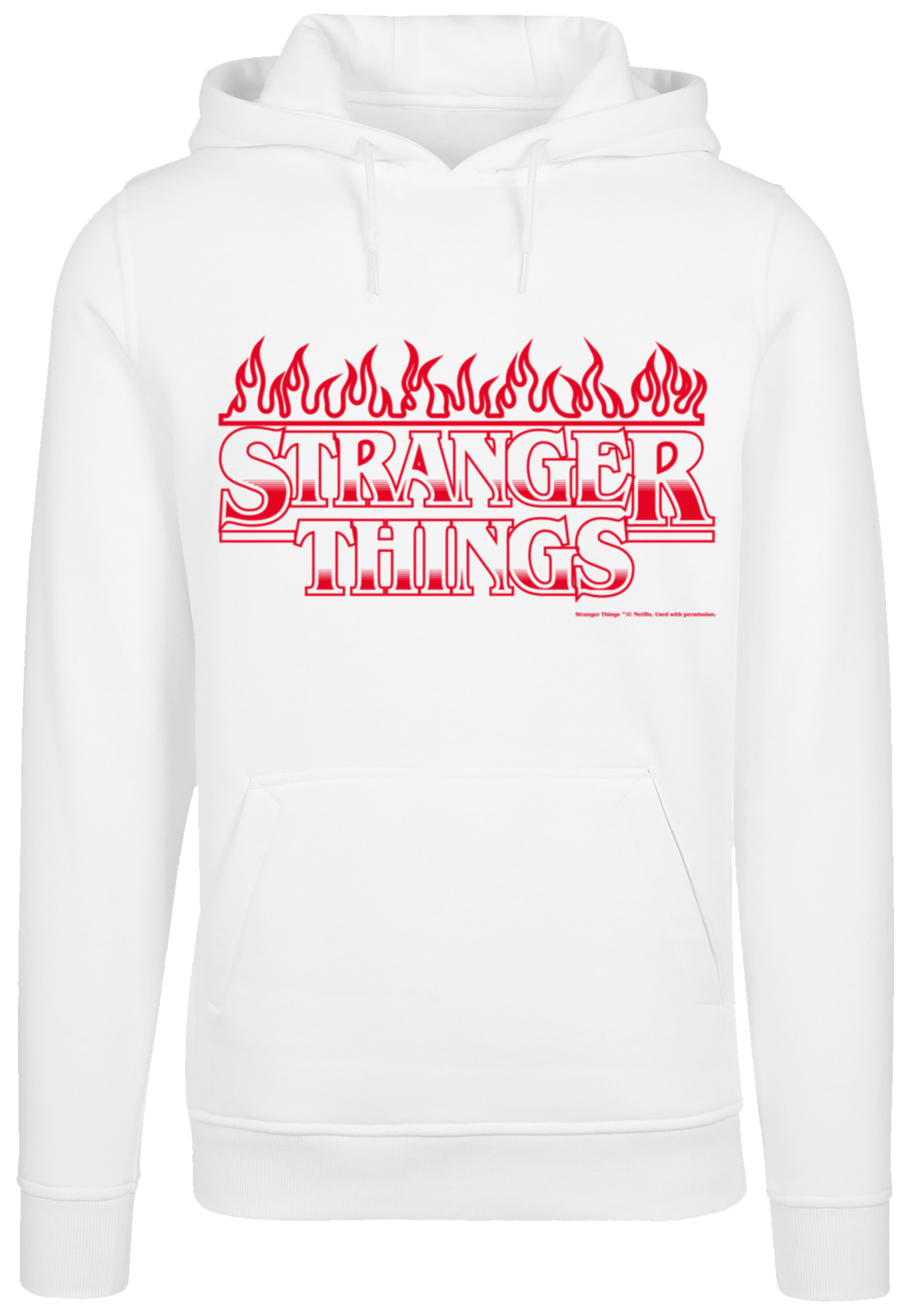 

Пуловер F4NT4STIC Hoodie Stranger Things Flames Netflix TV Series, белый