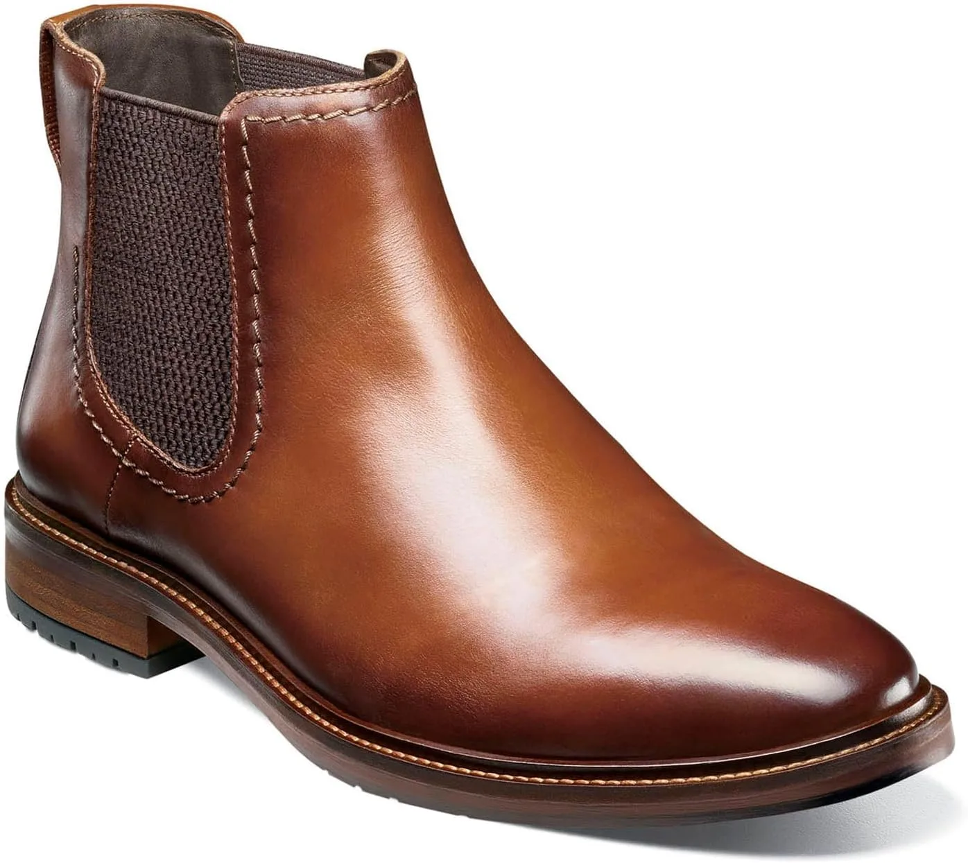 Мужские ботинки Florsheim Forge с гладкими носками и эластичными ботильонами, модель "Chassis", коньячный