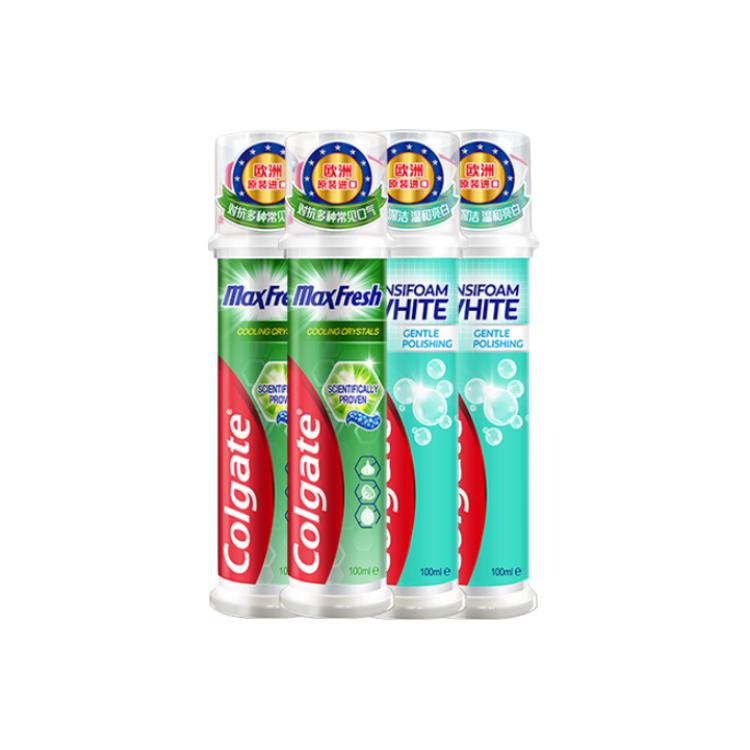 Зубная паста с кнопкой для чистки и свежести дыхания, 100 мл*4 COLGATE — фото 2