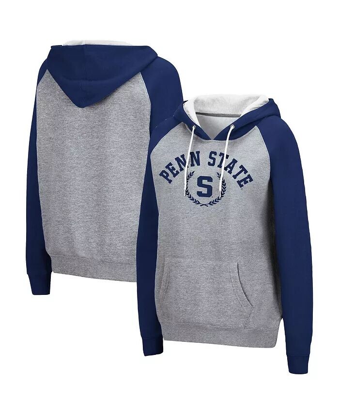 

Женская толстовка с капюшоном цвета «меланж» West Virginia Mountaineers Contrast Raglan Colosseum