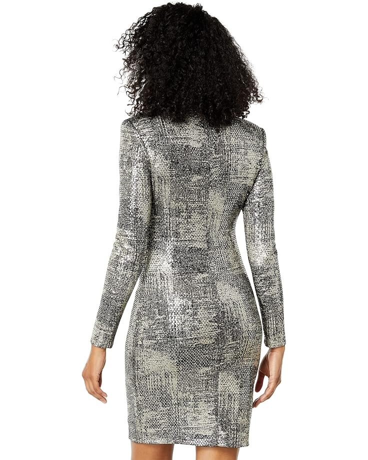 

Платье Vince Camuto Sequin Knit High Neck Key Hole Dress, цвет Black/Gold