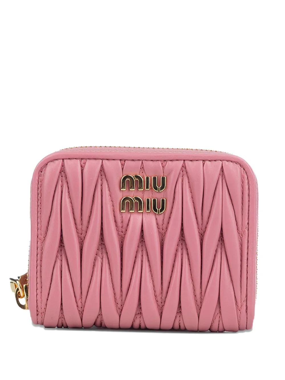 

Стеганый кошелек с круговой молнией Miu Miu, розовый