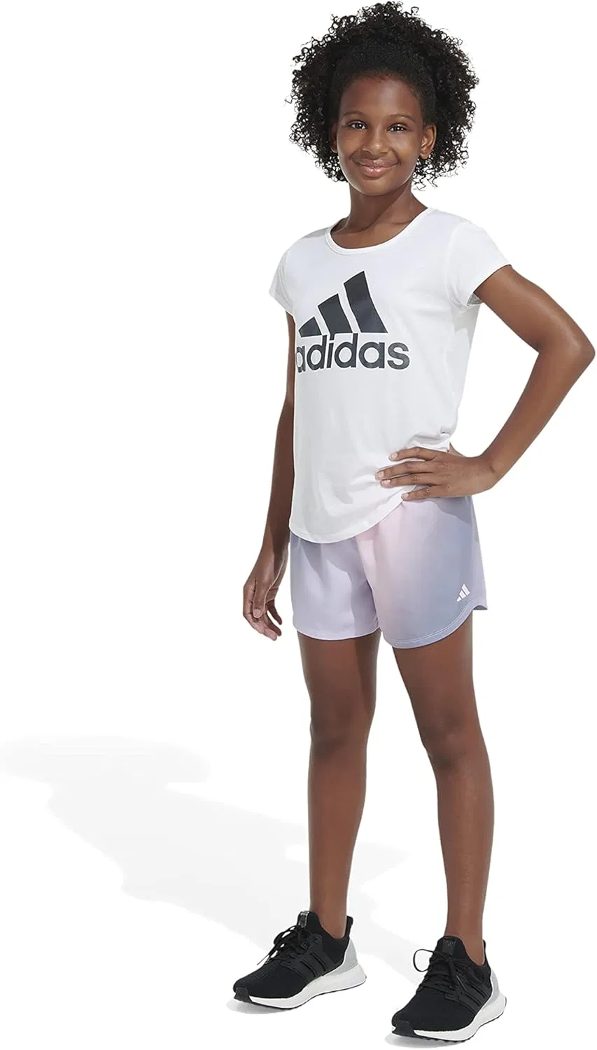 Детские шорты Adidas Aeroready Ombré, Silver Violet — фото 4