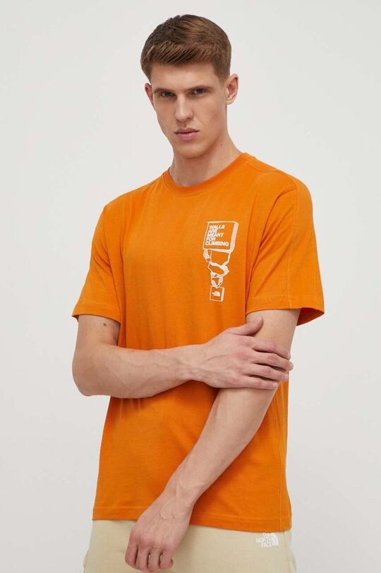 

Хлопковая футболка The North Face, оранжевый
