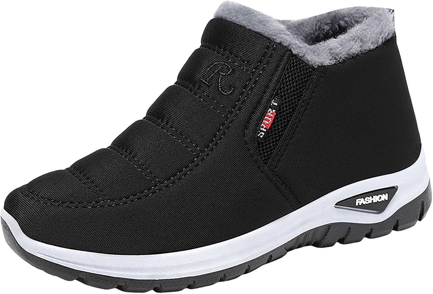 

Мужские зимние теплые ботинки IWIHMIV, повседневные уличные, противоскользящие, удобные, с флисовой подкладкой, утолщенные спортивные кроссовки, черный