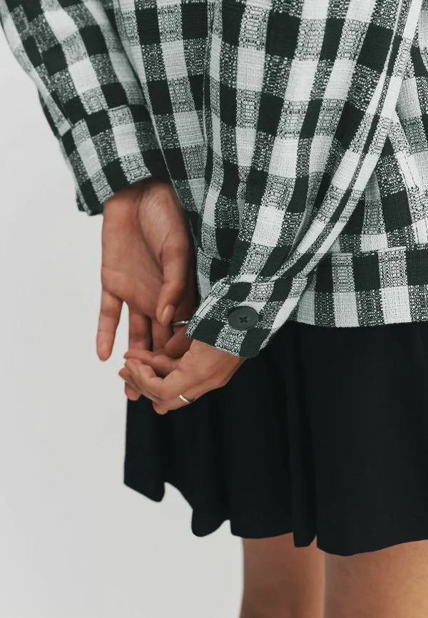 Летняя куртка-рубашка из букле Next, Navy White Gingham — фото 3