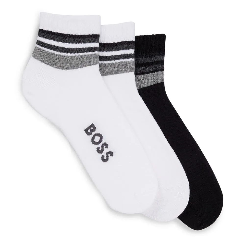 

Носки BOSS Sh Stripe 10261037 3 pairs, белый/черный